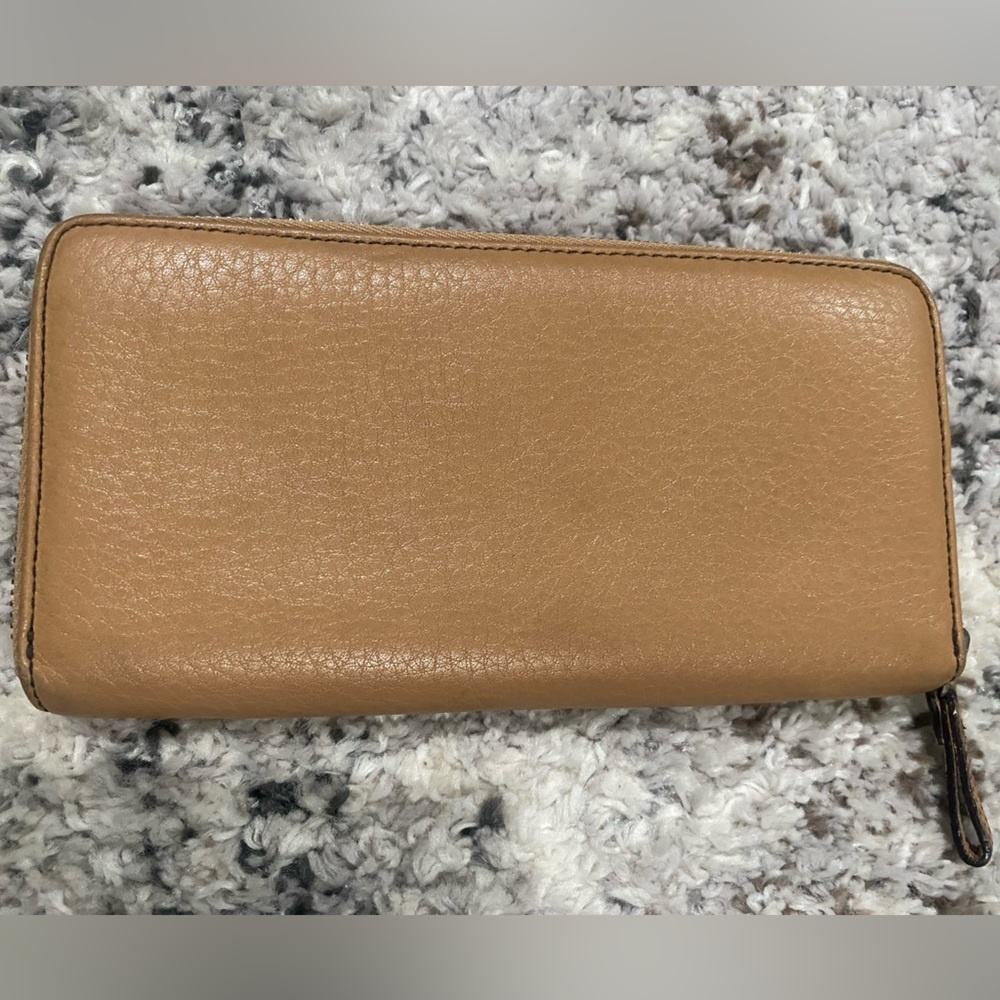 Coach Accordian Zip Wallet Tan Calf Leather - Picture 2 of 14